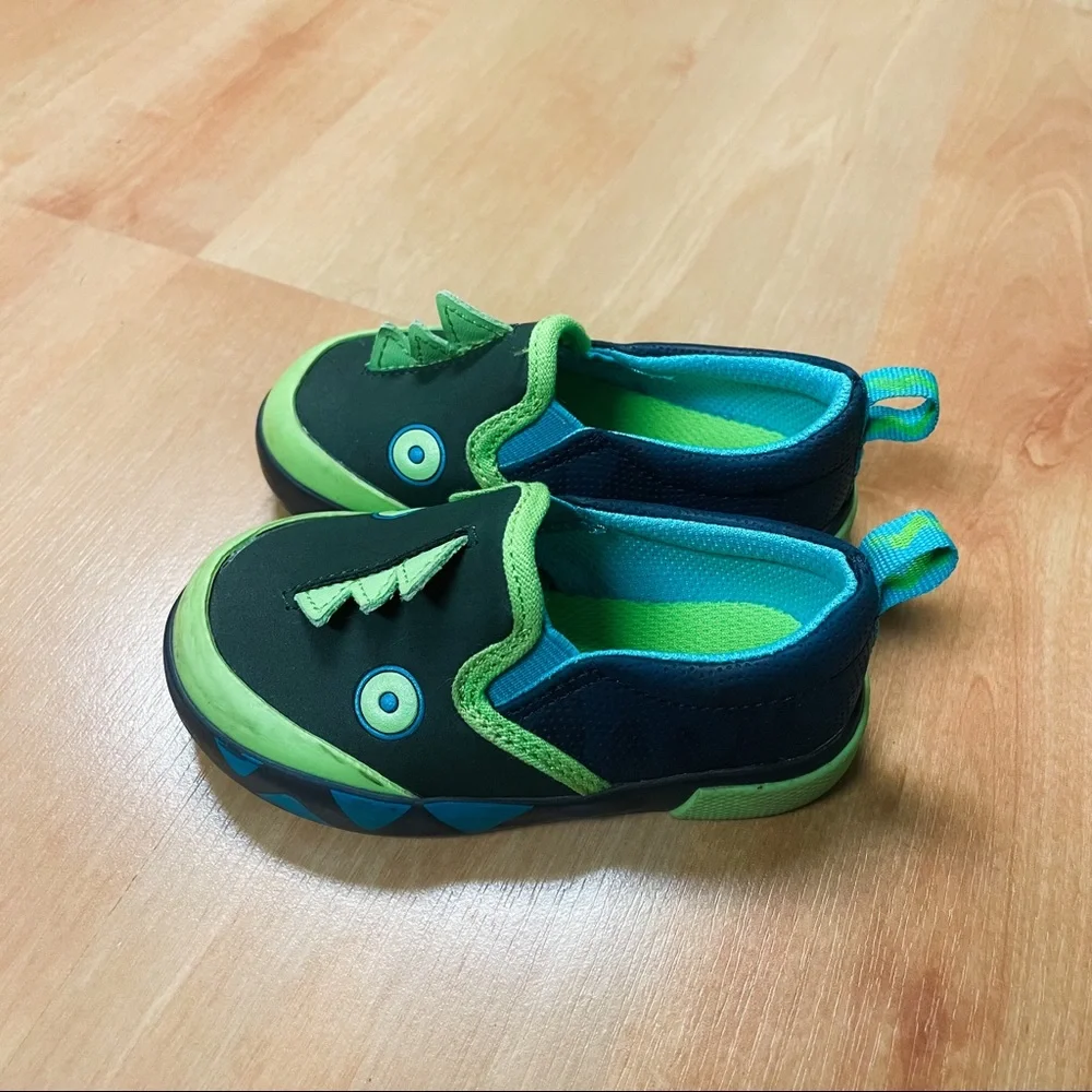 Cat & Jack Xander 3D Alligator Dinosaur Slip On Sneakers Toddler Size 5